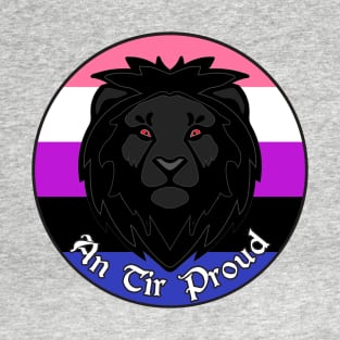 An Tir Pride - Genderfluid- Populace Badge Style 2 T-Shirt